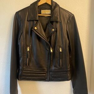 Michael Kors Black Leather Moto Jacket